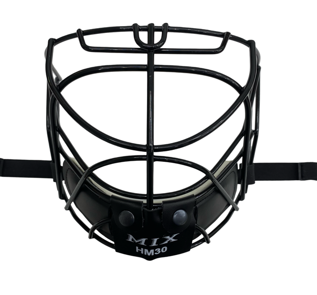 HM30 Goalie BLACK Cat Eye Cage Combo Chin sling - 5 Sling Colors available MIX SPORTS