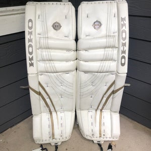 Koho Revolution 589 Pro Goalie Leg Pads - 34+2 - White/Gold