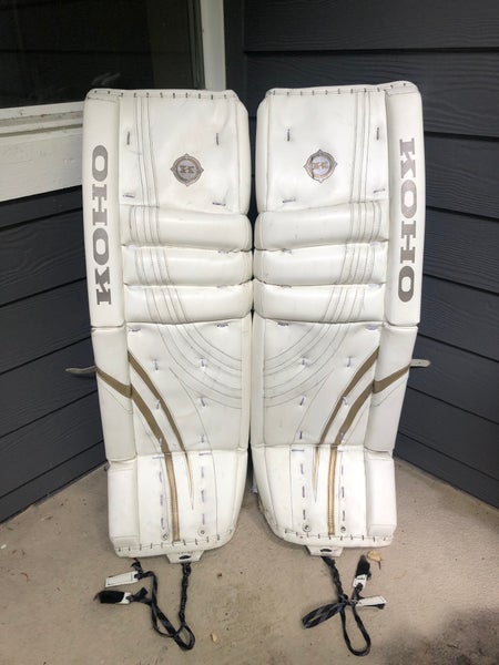 Koho Revolution 589 Pro Goalie Leg Pads - 34+2 - White/Gold