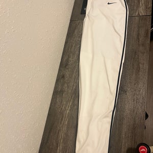 NWT White w Black Piping Men's Adult Medium Nike Game Pants (New)