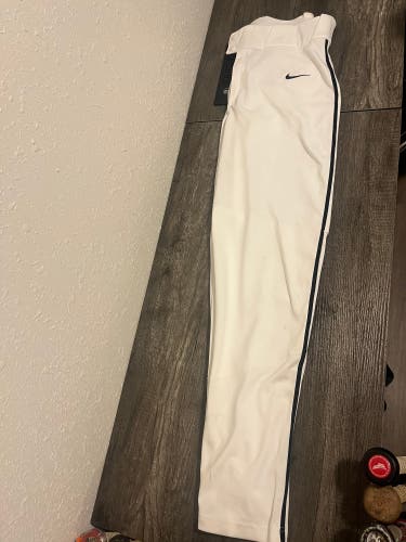 NWT White w Black Piping Men's Adult Medium Nike Game Pants (New)