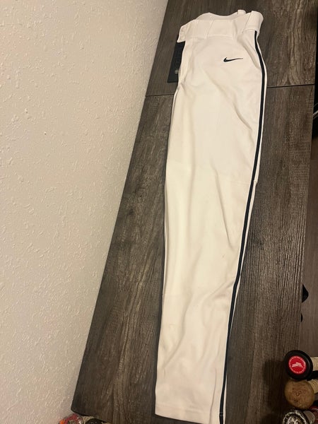 NWT White w Black Piping Men's Adult Medium Nike Game Pants (New)
