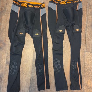Set of two Black Small Boys Shock Doctor Compression pants with velcro and cup (Used)