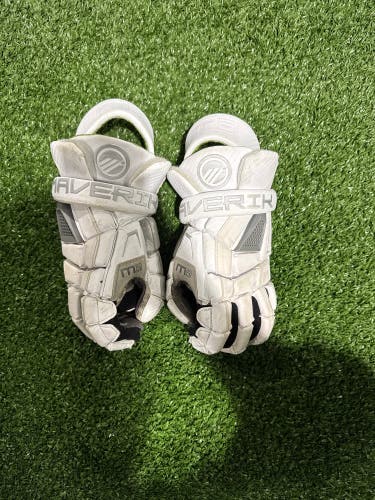 White Maverik M5 Lacrosse Gloves | Medium 12" (Used)