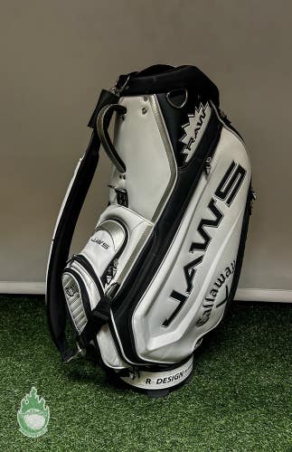 Used Callaway Jaws Raw Staff Golf Cart Carry Bag 6-Way 9 Pockets