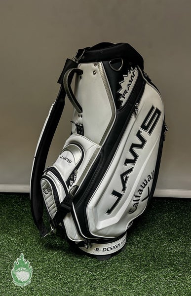 Used Callaway Jaws Raw Staff Golf Cart Carry Bag 6-Way 9 Pockets