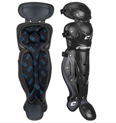 CHAMPRO Optimus Pro Leg Guard - 13.5" Shin Guard, Double Knee Black