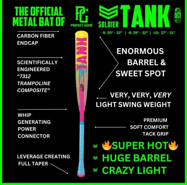 NEW 2025 Tank Composite USSSA Certified Bat (-10) 20 oz 30" (New)