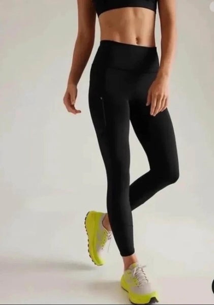 ATHLETA Rainier Tight Leggings Size: L Black Active Run Yoga Train