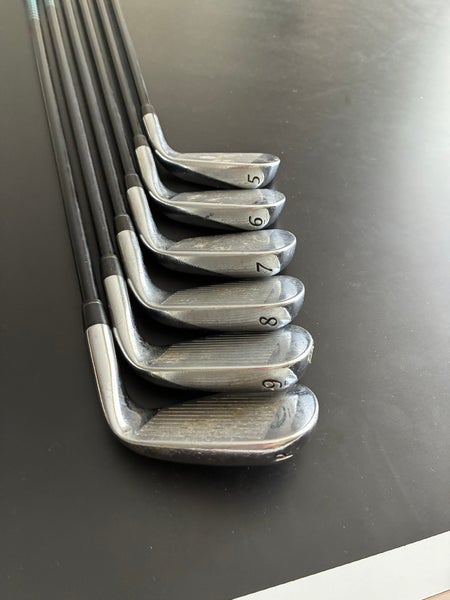 Men's Adams Idea Tech A4 Left Hand Iron Set Senior Flex Graphite Shaft 5-W (Used)