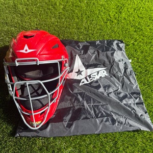 All Star System 7 Adult Catcher's Mask in Scarlet Red Solid Gloss (Like New)