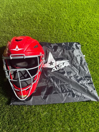 All Star System 7 Adult Catcher's Mask in Scarlet Red Solid Gloss (Like New)