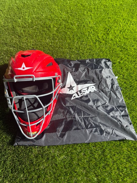 All Star System 7 Adult Catcher's Mask in Scarlet Red Solid Gloss (Like New)
