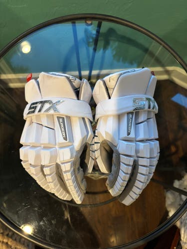 White STX Surgeon RZR2 Lacrosse Gloves (Essentially New - Read Description)