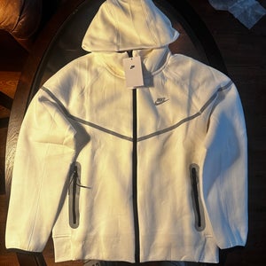 Nike Tech Fleece  Full-Zip Hoodie+pants – White/Black (Reflective Details)