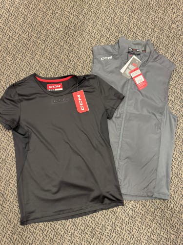 Gray Medium Men's CCM Vest (New)/ CCM Black Training Tee