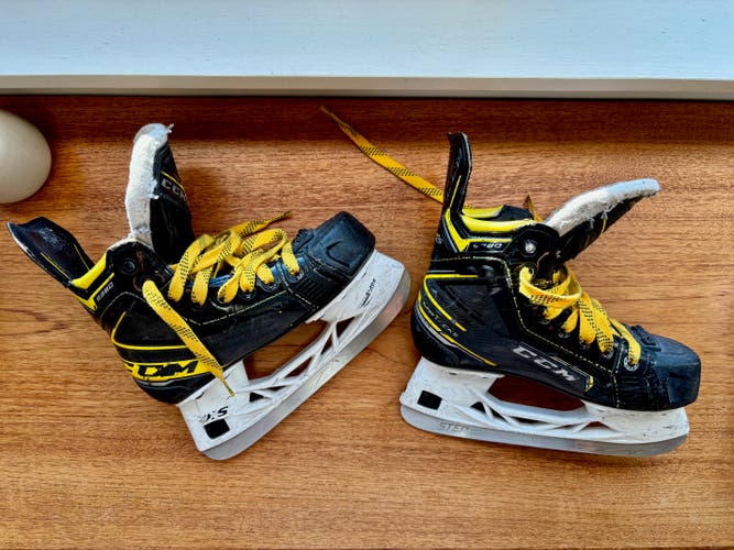 CCM Super Tacks 9380 Hockey Skates Regular Width Size 1.5 with upgraded Step Steel Blades (Used)