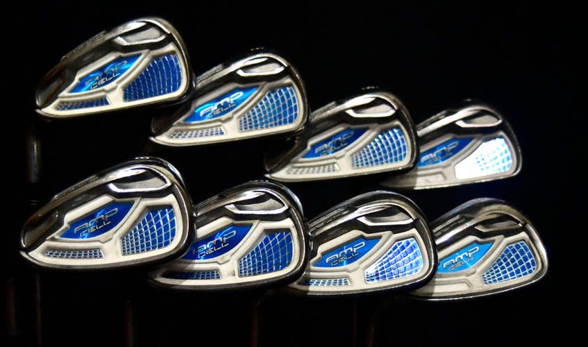 COBRA AMP CELL IRONS SET 4-9, PW, GW REGULAR FLEX, LEFT HAND, 38" (5I)
