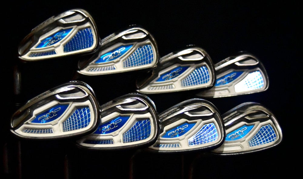 COBRA AMP CELL IRONS SET 4-9, PW, GW REGULAR FLEX, LEFT HAND, 38" (5I)