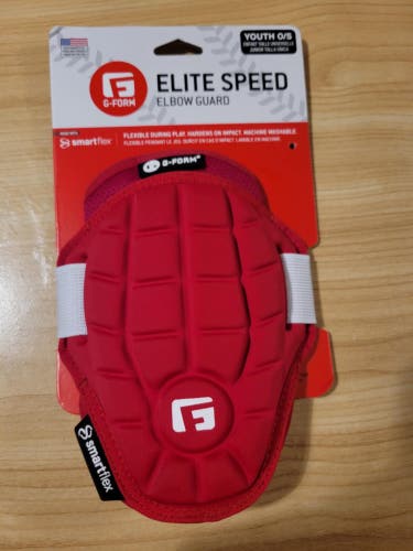 G-Form Elite Speed Baseball Elbow Guard Youth One Size Red Brand New