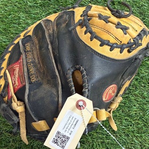 Brown Rawlings Heart of the Hide RH Catcher's Baseball Glove 31" (Used)