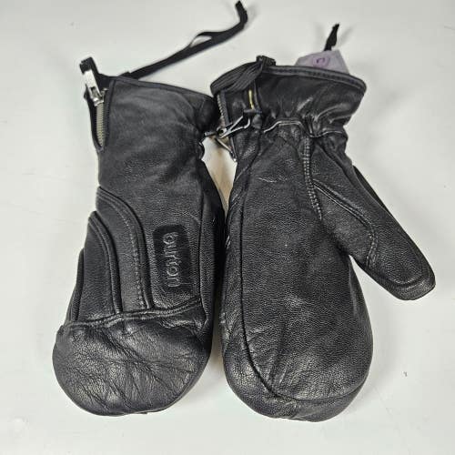 Burton Gore-Tex Black Leather Ski Snowboard Mittens Youth Kid's Size: S