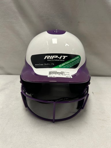 Used RIP-IT BATTING HELMET Batting Helmet w/Mask Purple One Size 11490-S000265046