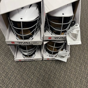 4-Pack White Youth STX Rival Helmet (New)