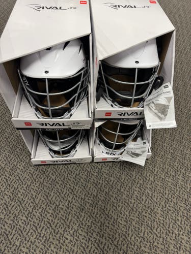 4-Pack White Youth STX Rival Helmet (New)