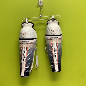 Used Bauer SURPEME Junior Shin Guards White 12" 11686-S000045175