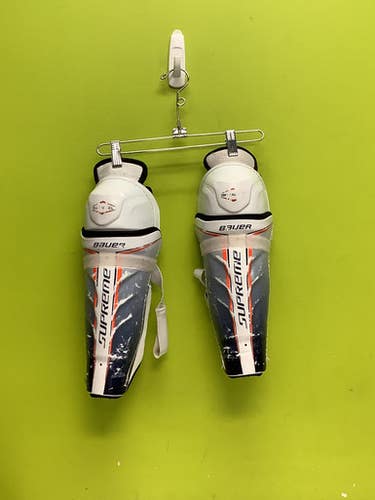 Used Bauer SURPEME Junior Shin Guards White 12" 11686-S000045175