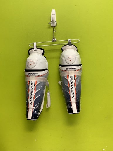 Used Bauer SURPEME Junior Shin Guards White 12" 11686-S000045175