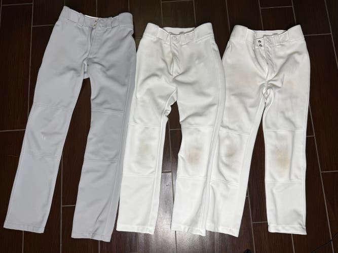 White XL Youth Mizuno Game Pants (Used)
