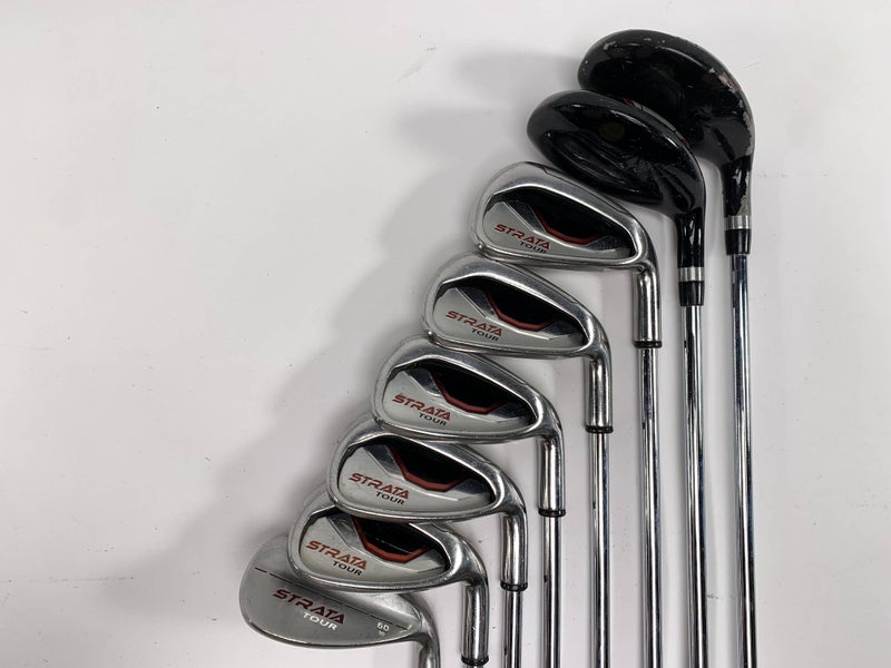 Strata Tour Hybrid Iron Set 4H-5H 6-PW+LW Callaway Regular Steel Mens RH