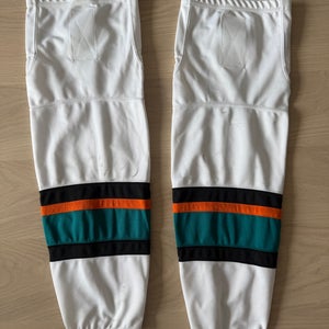 White San Jose Sharks Senior Large Socks 28”