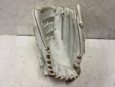 Used Mizuno MVP Series GMVP 1200SF2DW RH Throw Fastpitch Gloves White 12" 11855-S000189599