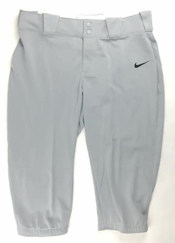 Nike Diamond Invader 3/4 Softball Game Pant Women's Medium Gray 700877-052