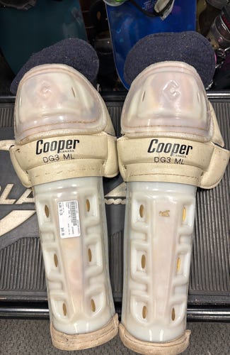 RARE VINTAGE 16" Cooper DG3 ML (Used) Senior Shin Pads guard adult ice hockey