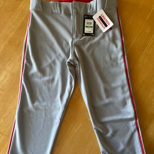 Gray Unisex Large Youth Under Armour Game Pants (New)