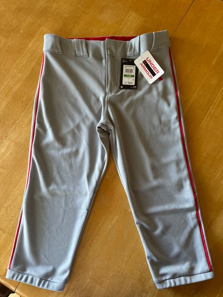 Gray Unisex Large Youth Under Armour Game Pants (New)