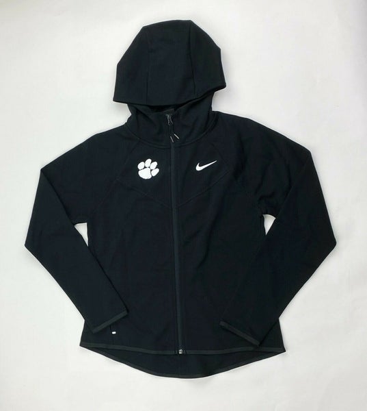 Nike Clemson Tigers Team Tech Fleece Windrunner Hoodie Women's M Black CW7220