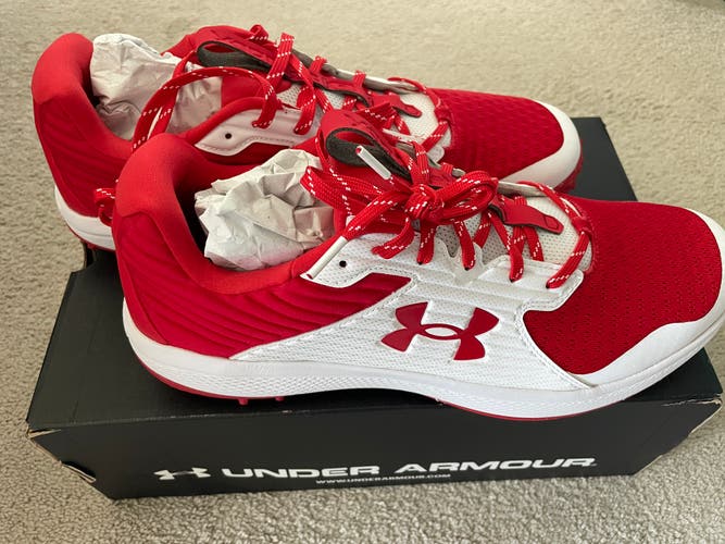 Red Men's Size M 14.0 (W 15.0) Adult Under Armour Shoes (New)