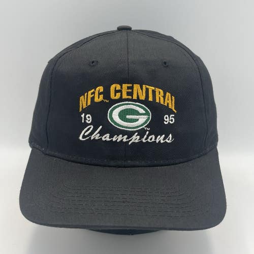 Vintage 1995 NFL Green Bay Packers NFC Central Champions Snapback Hat Cap Script