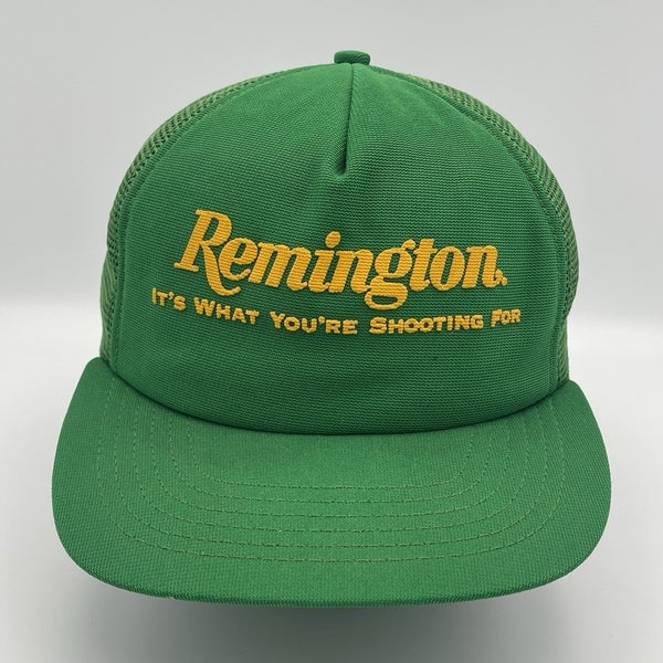 Vintage Remington Shooting Mesh Snapback Trucker Gun Hat Green Hunting Cap 1980s