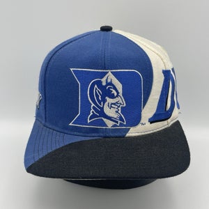 Vintage Duke Blue Devils Top Of The World Snapback Hat Cap Wave Swirl Spellout