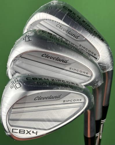 NEW Cleveland CBX 4 Zipcore Wedge Set 50-12*, 54-14*, 58-12* Steel GW, SW, LW