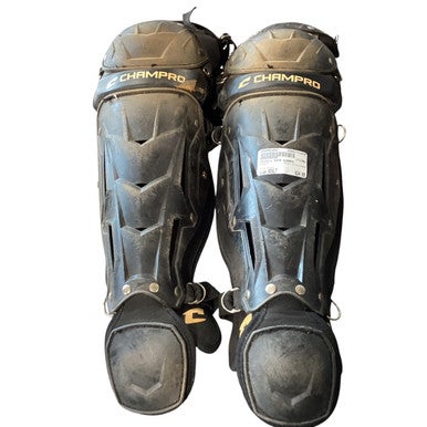 Used Champro SHIN GUARDS Catchers Leg Guards Black Adult 11479-S000401843
