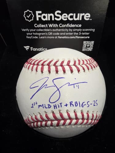 Royals Jac Caglianone Signed Auto MLB Baseball 1st Hit RBI 5-25 LE/50