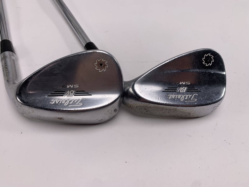 Titleist Vokey SM7 Tour Chrome Wedge Set 52* 8 56* 8 Wedge Mens RH Midsize Grips