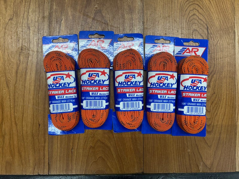 5 Pack - A & R Waxed Laces-Cloth Orange 108”